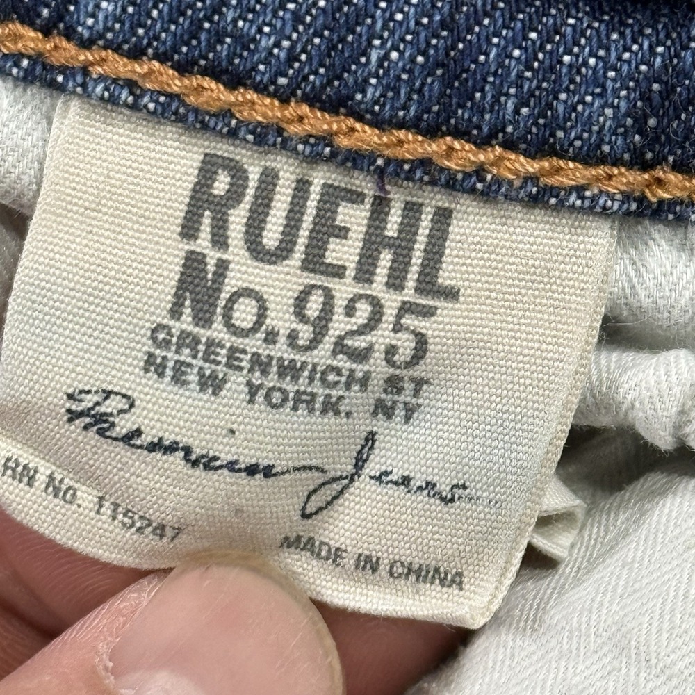 Ruehl No. 925 New York Jeans Women's‎ 26x31 Blue Denim Low Rise Straight Stretch - Picture 5 of 16